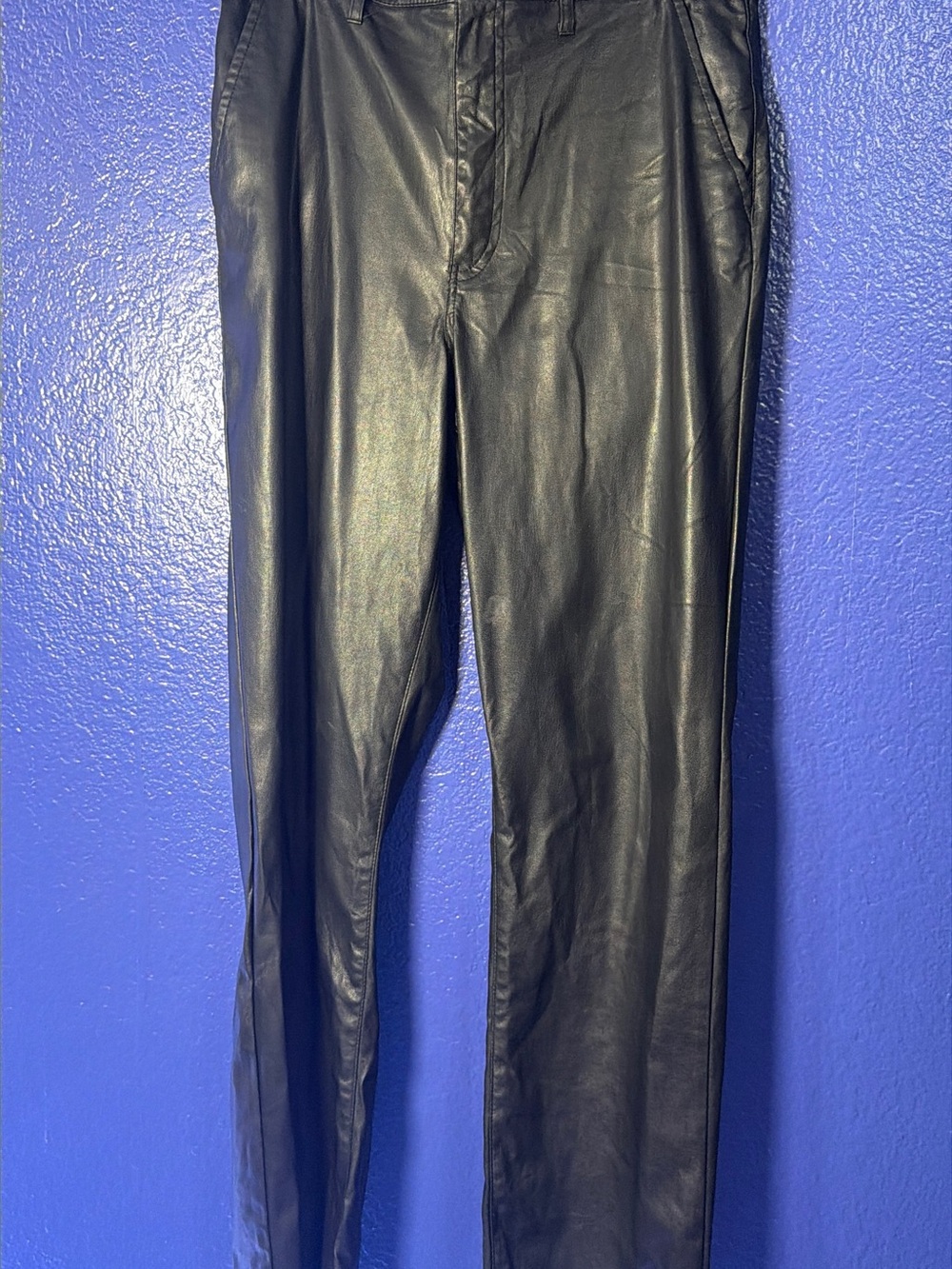 sofia by sofia vergara Black Faux Leather Straight-Leg Pants